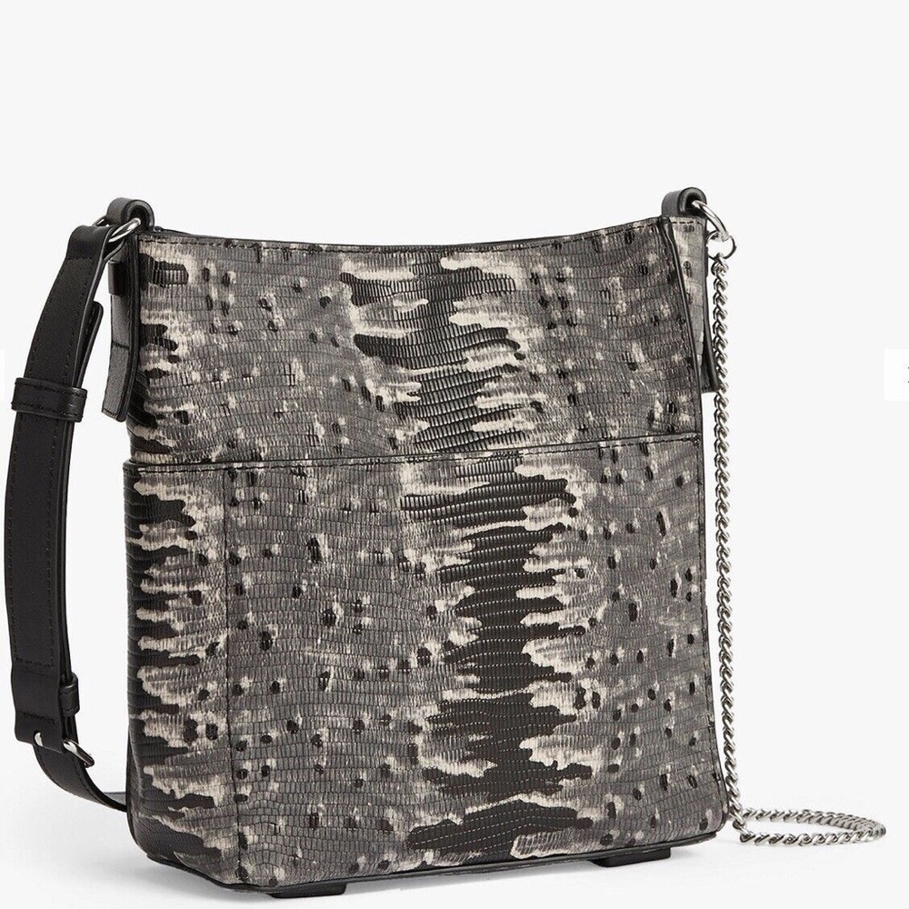 ALL SAINTS Adelina Small North South Embossed Print Tote